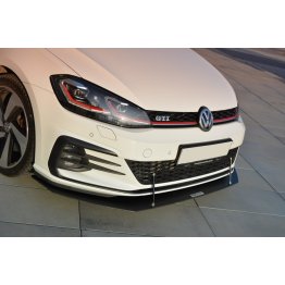 Накладка сплиттер на передний бампер Вар2 на Volkswagen Golf VII GTI рестайл